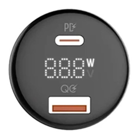 Ładowarka samochodowa LDNIO C101, USB + USB-C, 100W + kabel USB do USB-C (czarna)