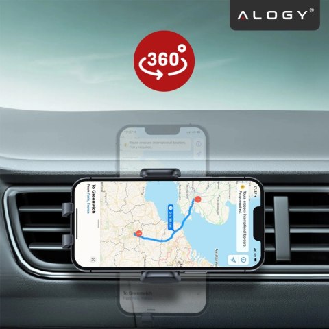 Uchwyt samochodowy na telefon szybę kratkę kokpit deskę do samochodu auta do telefonu 7" Alogy 3w1 Czarny