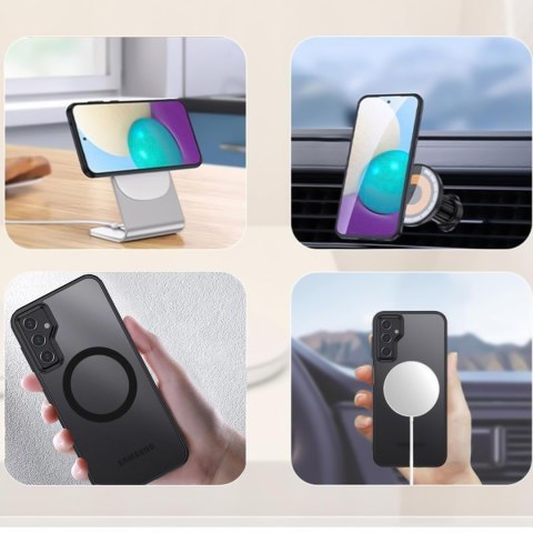 Etui do Samsung Galaxy S23 FE obudowa Mag Safe case pokrowiec przezroczyste matowe plecki czarny bumper