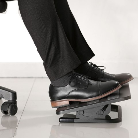 Podnóżek biurowy podstawa pod stopy nogi regulowany wygodny solidny regulacja kąta do komputera stalowy stabilny czarny