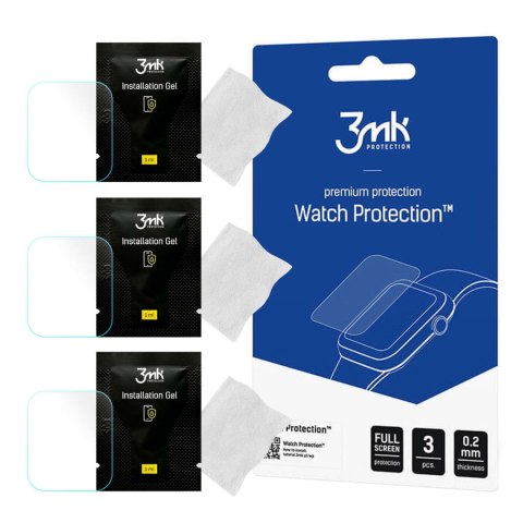 3x Folia Hydrożelowa do Apple Watch 9 45mm 3mk ARC ochronna na ekran Hybrydowa ŻEL Watch Protection™