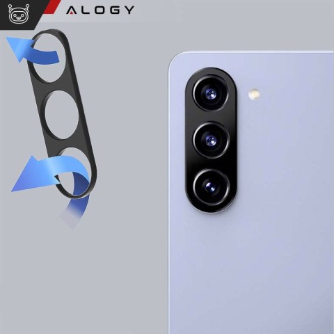 Metalowa osłonka do Samsung Galaxy S24+ Plus ochronna na wyspe aparat obiektyw Alogy Metal Lens Czarna