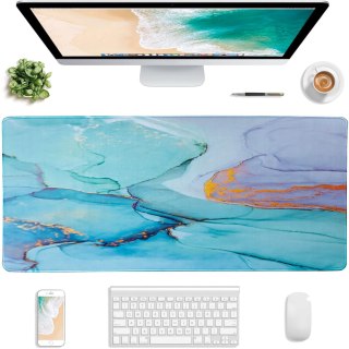 Podkładka na biurko pod myszkę mysz klawiaturę Mata ochronna antypoślizgowa gamingowa XXL 90x40 Alogy Marmur Zielona