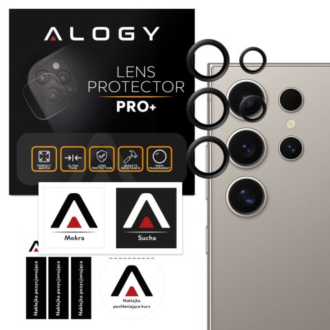 Szkło do Samsung Galaxy S24 Ultra nakładka na aparat obiektyw obiektywy aparatu Alogy Lens Protector PRO+ osłona ochronna