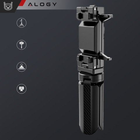 Uchwyt mini statyw na telefon aparat stojak podstawka regulowany obrotowy 360 Tripod selfie do zdjęć Alogy Czarny