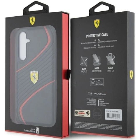 Etui Ferrari FEHCS23FEPTWK do Samsung Galaxy S23 FE S711 czarny/black hardcase Twist Metal Logo