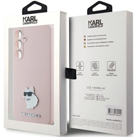 Etui Karl Lagerfeld KLHCS23FESMHCNPP do Samsung Galaxy S23 FE S711 różowy/pink Silicone Choupette Metal Pin