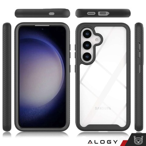Etui do Samsung Galaxy S24+ Plus pancerne obudowa + folia na ekran hydrożelowa Case 360 Defense Pro czarne