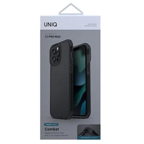 UNIQ etui Combat iPhone 13 Pro Max 6,7" aramid smoke