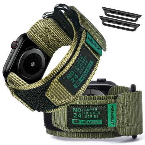 Pasek nylonowy do Apple Watch 2/3/4/5/6/7/8/9/SE/Ultra 42/44/45/49mm Nylon Band Sport zielony