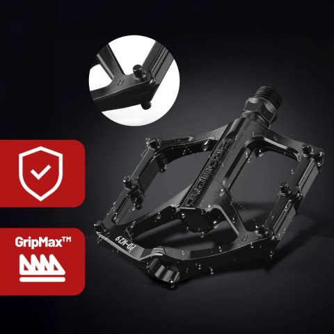 Pedały rowerowe platformowe do roweru MTB aluminiowe 9/16" Aluminium czarne komplet [2szt.]