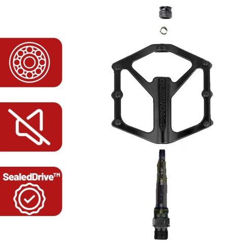 Pedały rowerowe platformowe do roweru MTB aluminiowe 9/16" Aluminium czarne komplet [2szt.]