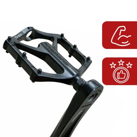 Pedały rowerowe platformowe do roweru MTB aluminiowe 9/16" Aluminium czarne komplet [2szt.]