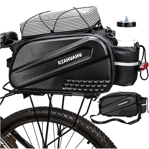 Torba sakwa rowerowa na bagażnik rower tył kufer 12l tylna czarna