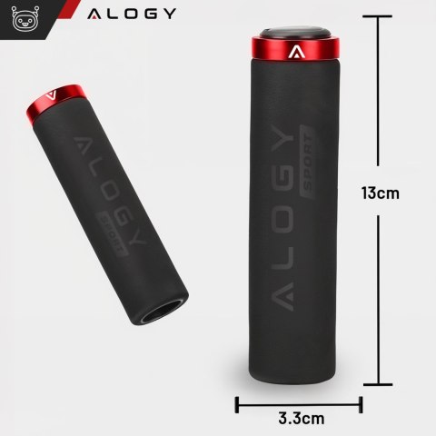 Chwyty gripy rowerowe rączki do kierownicy roweru ergonomiczne antypoślizgowe redukujące wibracje na rower Alogy [2szt.] Czarno