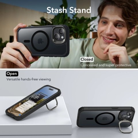 Etui ESR Armor Tough Kickstand Halolock Magsafe do Apple iPhone 15 Clear/Black