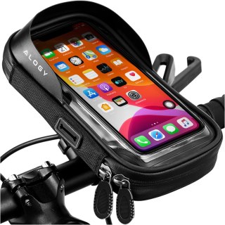 Etui torba wodoodporna rowerowa sakwa na rower na telefon 6.4 cali uchwyt na kierownicę 0.5L Alogy czarna