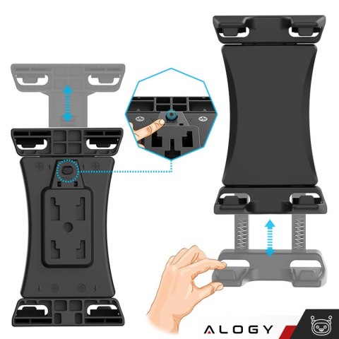 Uchwyt na tablet telefon 4.7"-12.9" na drążek, statyw, kierownicę do trenażera, roweru stacjonarnego, bieżni, na zagłówek podsta