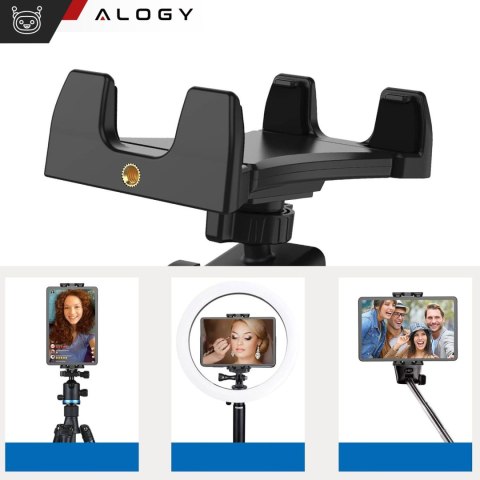 Uchwyt na tablet telefon 4.7"-12.9" na drążek, statyw, kierownicę do trenażera, roweru stacjonarnego, bieżni, na zagłówek podsta