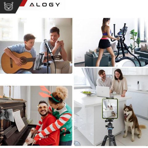 Uchwyt na tablet telefon 4.7"-12.9" na drążek, statyw, kierownicę do trenażera, roweru stacjonarnego, bieżni, na zagłówek podsta