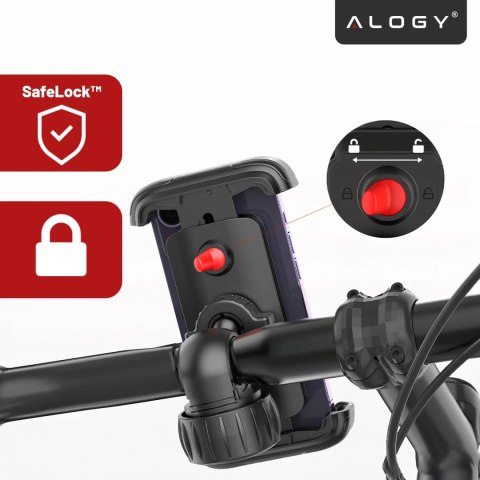 Uchwyt rowerowy do telefonu 4.7-6.8" - regulowany, obrót 360°, stabilne mocowanie na kierownicę roweru i motocykla - Alogy Sport