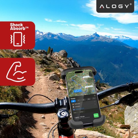 Uchwyt rowerowy do telefonu 4.7-6.8" - regulowany, obrót 360°, stabilne mocowanie na kierownicę roweru i motocykla - Alogy Sport