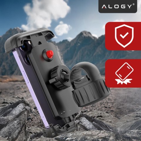Uchwyt rowerowy do telefonu 4.7-6.8" - regulowany, obrót 360°, stabilne mocowanie na kierownicę roweru i motocykla - Alogy Sport