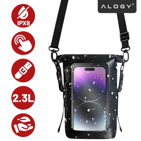 Sakwa Etui wodoodporne na telefon duża torba worek Case wodoszczelne Alogy Waterproof Czarne