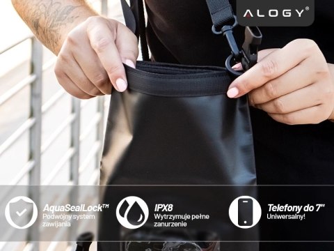 Sakwa Etui wodoodporne na telefon duża torba worek Case wodoszczelne Alogy Waterproof Czarne