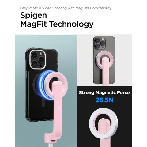 Spigen S570W Magsafe Bluetooth Selfie Stick Tripod Misty Rose