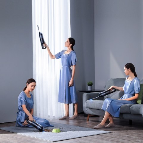 Odkurzacz samochodowy bezprzewodowy mocny 85W Baseus AP01 15 worków 5000Pa USB-C - czarny