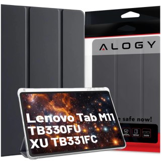 Etui do Lenovo Tab K11 / K11E 11" M11 10.95" TB330FU/TB330XU/TB331FC Smart Case Pencil z klapką obudowa Alogy Czarno-przezroczys