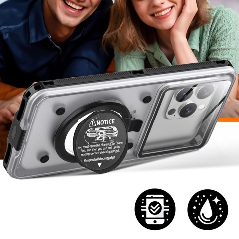 Etui wodoodporne wodoszczelne IPX68 uniwersalne na telefon do 6.9 cala Case futerał do wody + Smyczka Alogy Czarne