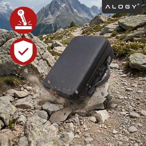 Pokrowiec walizka do drona DJI Mini 4 Pro / DJI Mini 3 Pro / Mini 3 sztywny kuferek etui twarde z paskiem Hard Case Alogy Czarny