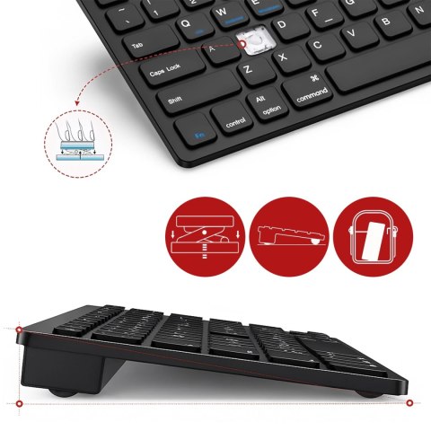 Klawiatura Bezprzewodowa Bluetooth BT 3.0 uniwersalna do iPad iMac iOS Android Windows slim Czarna