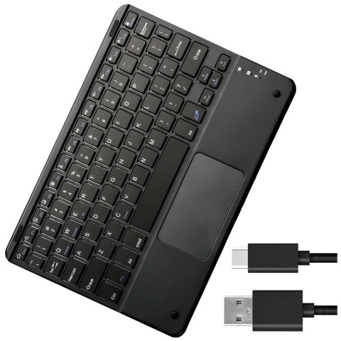 Klawiatura Bezprzewodowa z touchpadem Bluetooth touchpad do PC TV tabletu USB-C Alogy Wireless Czarna