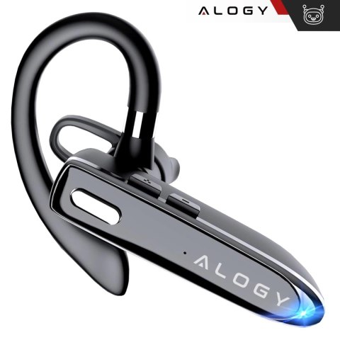 Słuchawka Bezprzewodowa Bluetooth 5.1 dla kierowcy 12H rozmów zestaw z etui ładującym zestaw słuchawkowy Alogy Czarna