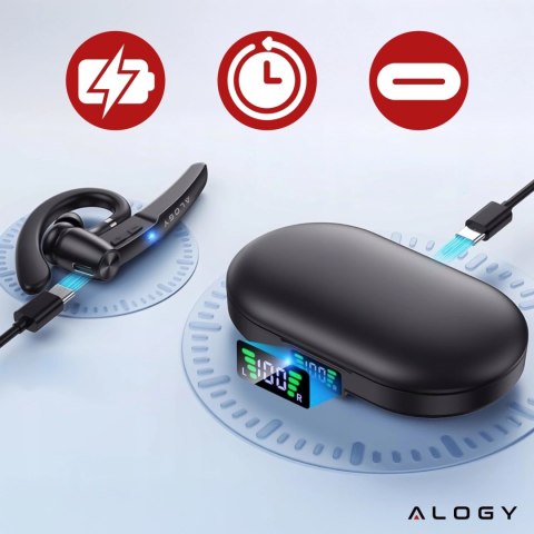 Słuchawka bezprzewodowa do rozmów Bluetooth zestaw słuchawkowy z etui ładującym G1 Alogy Czarna