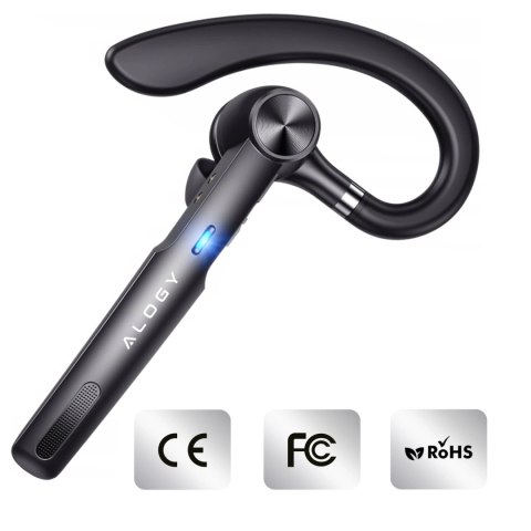 Słuchawka bezprzewodowa do rozmów Bluetooth zestaw słuchawkowy z etui ładującym G1 Alogy Czarna