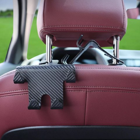 Wieszak uchwyt haczyk samochodowy podwójny 4w1 na fotel zagłówek organizer do samochodu Alogy Car 1szt Czarny