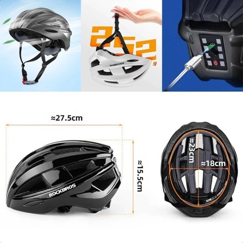 Kask rowerowy Rockbros ZK-013TI - szary