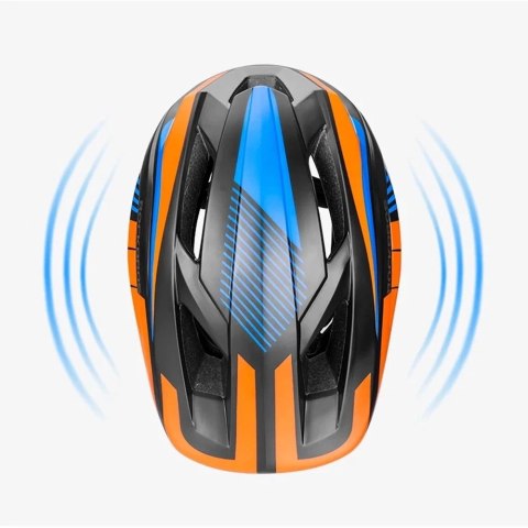 Kask rowerowy dziecięcy z odpinaną szczęką Rockbros TT-32SOBL-M rozmiar M - czarno-pomarańczowy