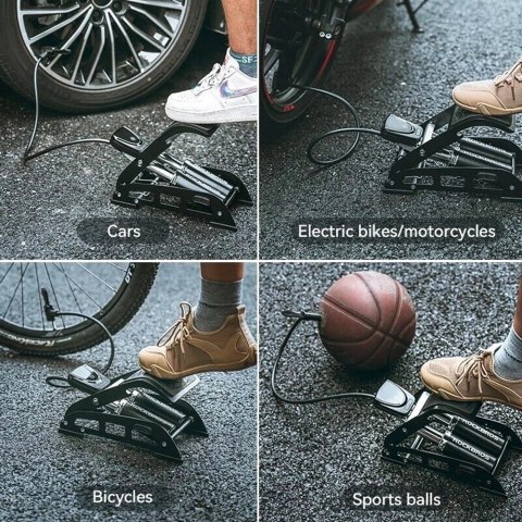 Pompka nożna Rockbros 42430001001 z wyświetlaczem - czarna