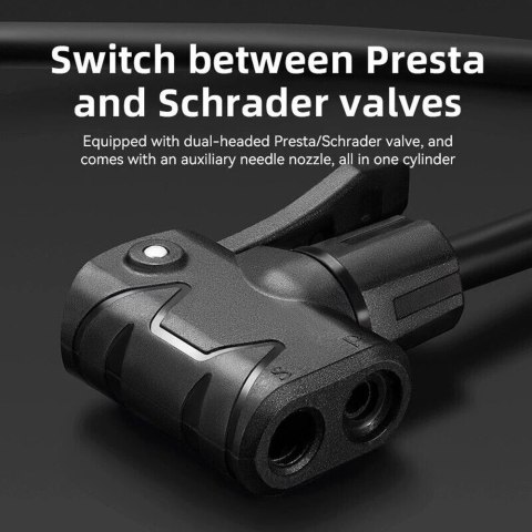 Pompka nożna Rockbros 42430001001 z wyświetlaczem - czarna