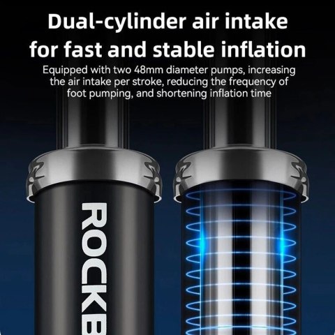 Pompka nożna Rockbros 42430001001 z wyświetlaczem - czarna