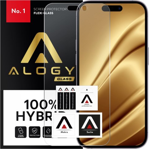 Szkło hybrydowe do Apple iPhone 14 Pro na ekran Alogy Flexi Glass 9H Case Friendly płaskie na ekran