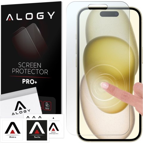 Szkło hybrydowe do Apple iPhone 15 / 16 na ekran Alogy Flexi Glass 9H Case Friendly płaskie na ekran