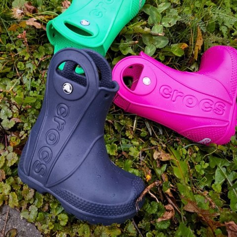 Kalosze dla dzieci Crocs Handle Rain zielone 12803 3E8