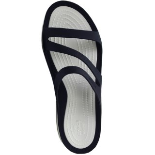 Klapki damskie Crocs Swiftwater Sandal W granatowo-białe 203998 462