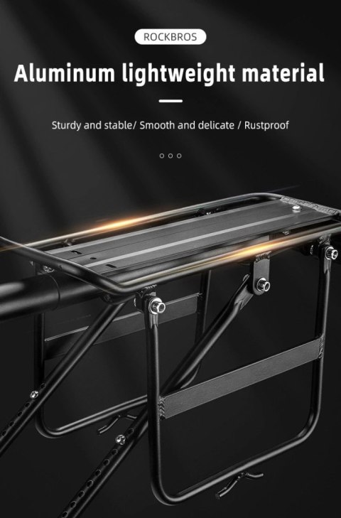 Bagażnik rowerowy Rockbros 33210004001 z półką - czarny